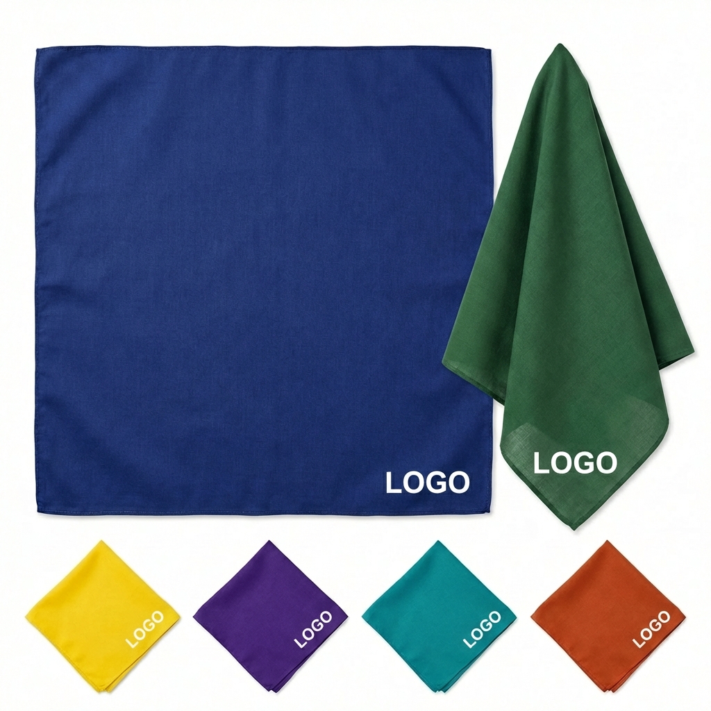 Custom Cotton Square Bandana - Breathable Multi-Use Headwear for Branding