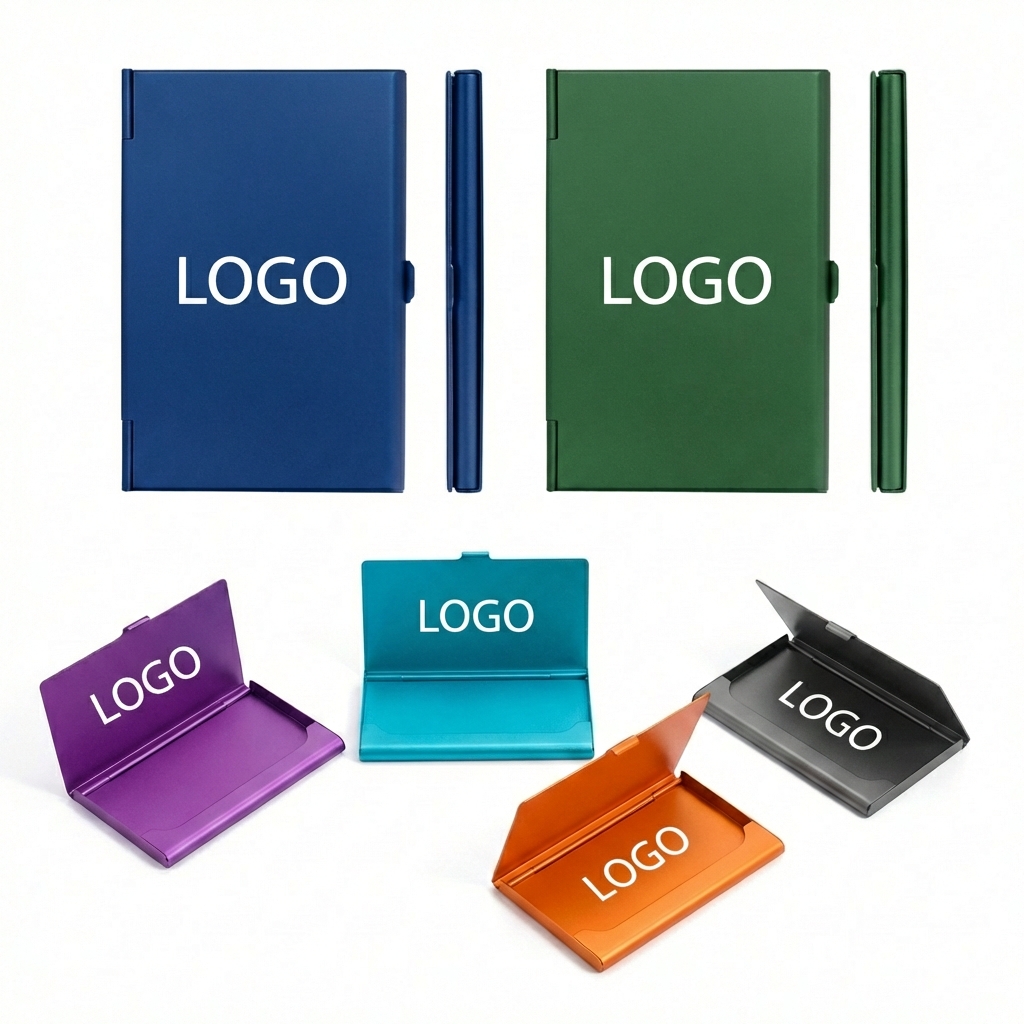 Slim Anodized Aluminum Professional Card Holder with Secure Latch
