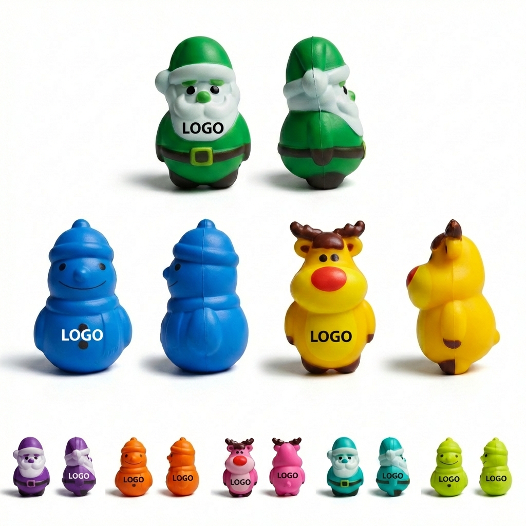 Festive Holiday Character Foam Stress Relief Squeezer