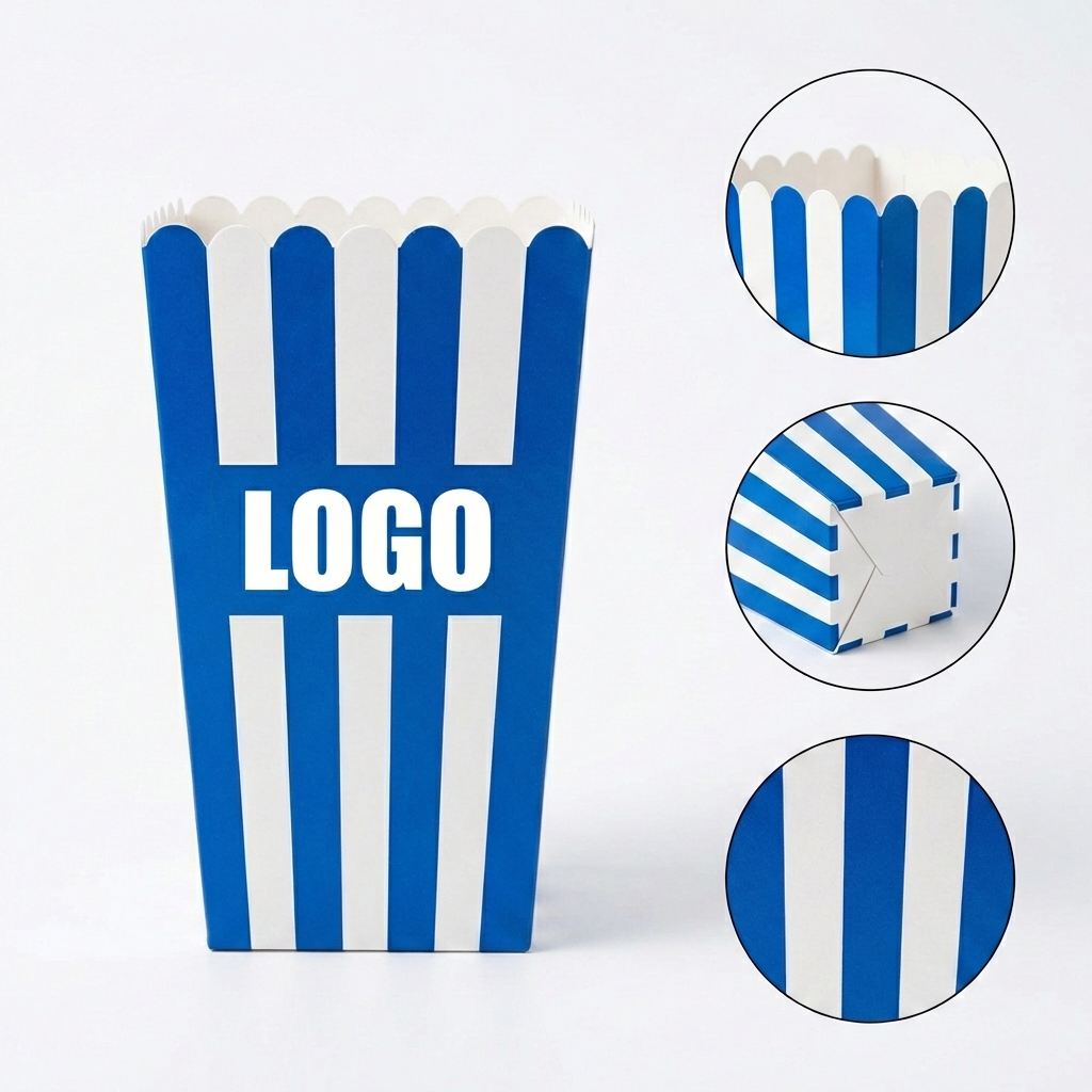Classic Striped Popcorn Containers with 32 oz Capacity