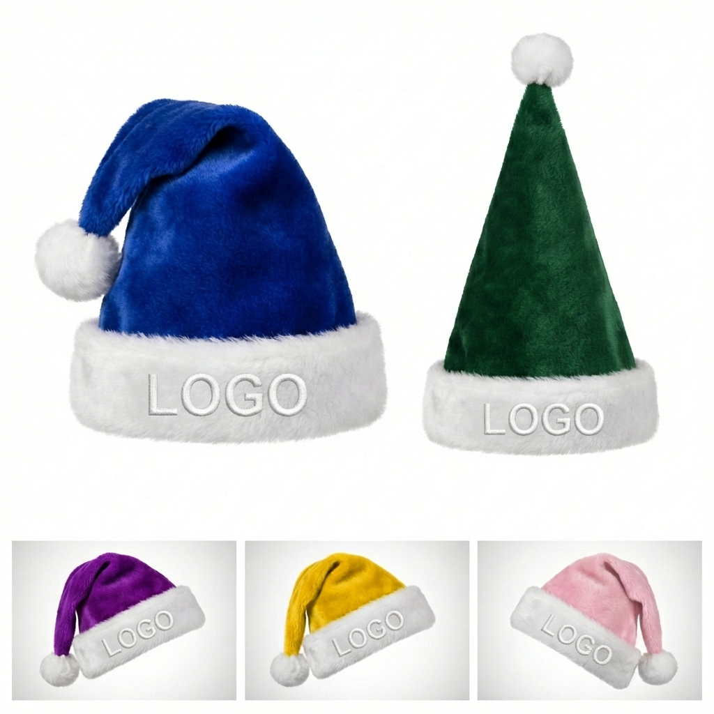 Premium Plush Festive Cap with Contrast Trim for Corporate Events