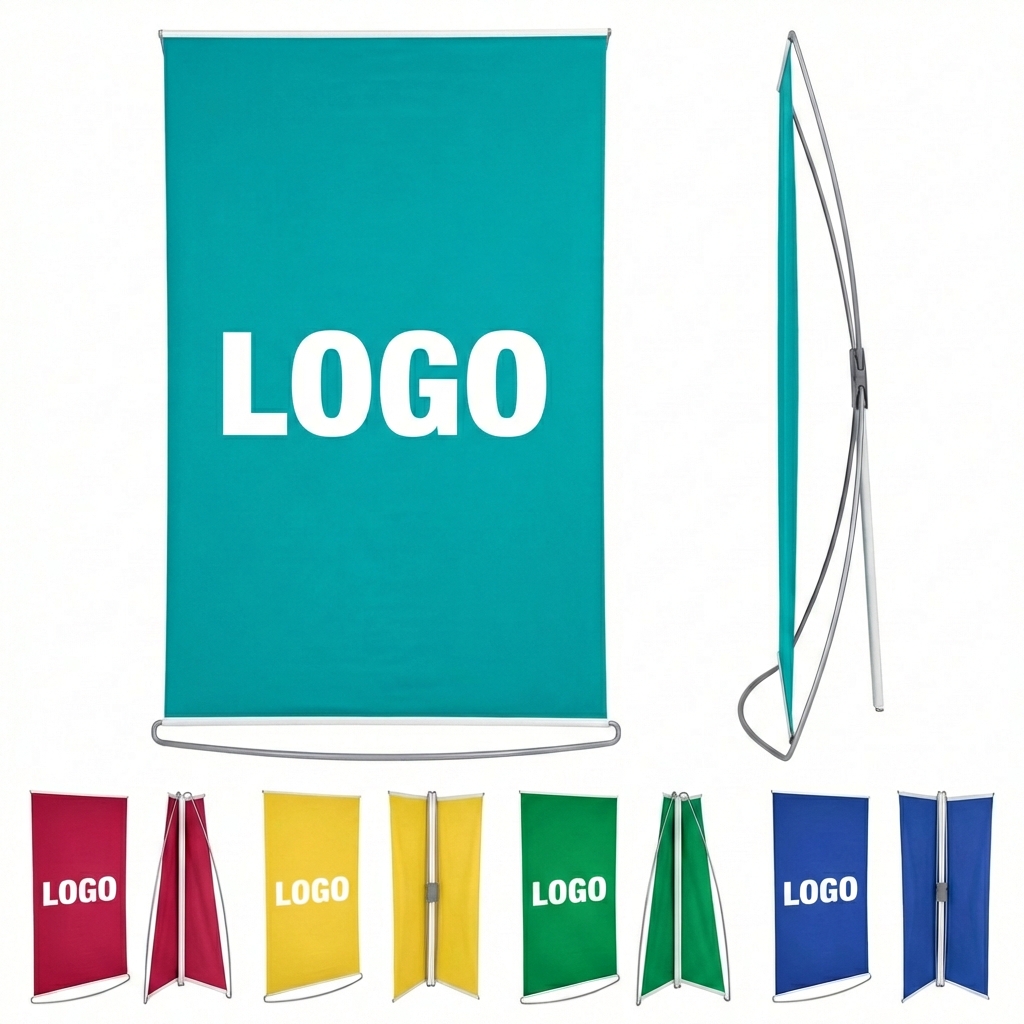 Freestanding Tension Fabric Banner Stand with Curved Support Base