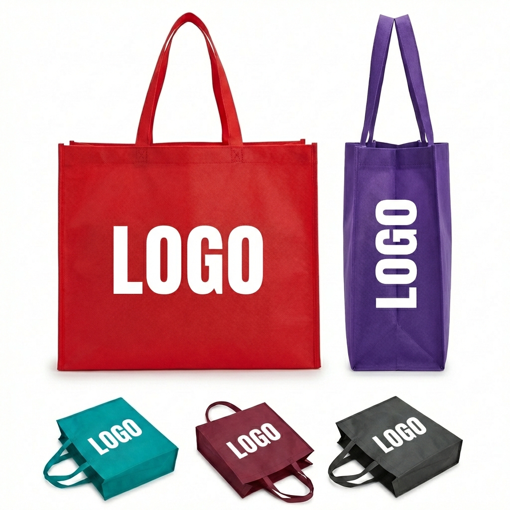 Large Non-Woven Reusable Shopping Tote with Reinforced Handles