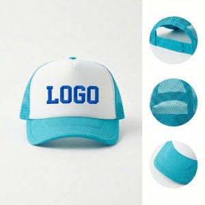 Two-Tone Mesh Back Trucker Cap with Adjustable Snapback Closure