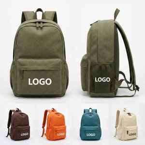 Classic Canvas Daily Laptop Backpack with Padded Straps