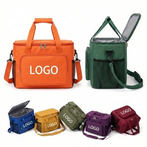 Multi-Compartment Insulated Cooler Bag with Adjustable Shoulder Strap