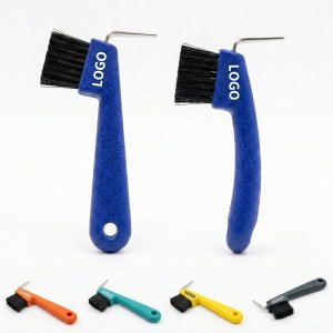 Professional Equestrian Hoof Pick and Heavy-Duty Bristle Cleaning Brush