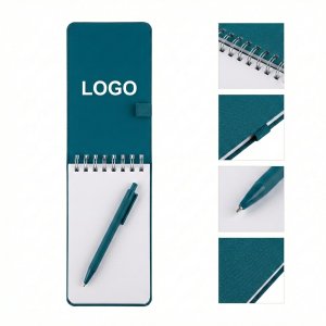 Compact Top-Spiral Memo Pad with Integrated Color-Matched Pen